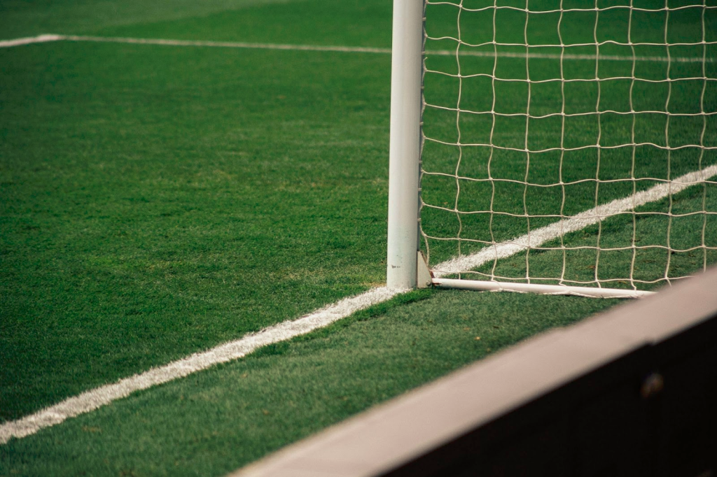 White soccer goal